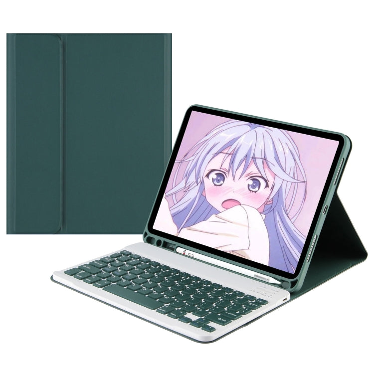 For Samsung Galaxy Tab A9 Square Cap Bluetooth Keyboard Leather Case with Pen Slot(Dark Green) - Samsung Keyboard by PMC TechLife | Online Shopping South Africa | PMC TechLife