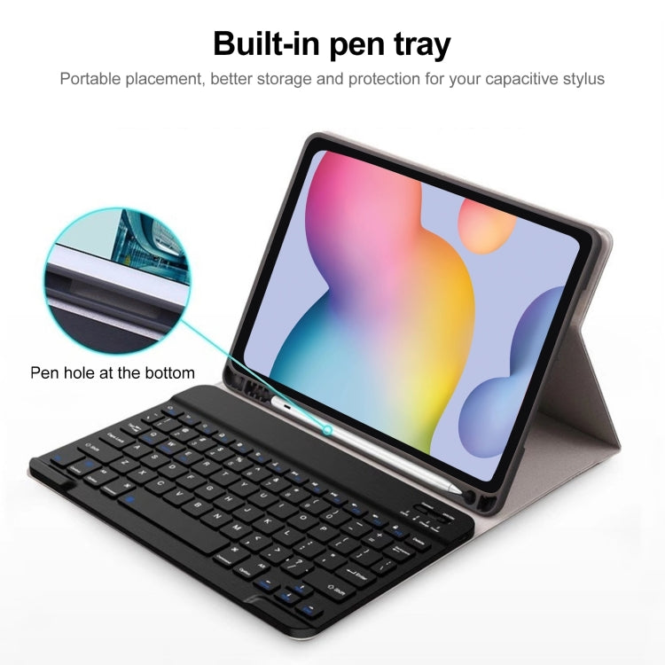 For Samsung Galaxy Tab S9 FE+ Square Cap Bluetooth Keyboard Leather Case with Pen Slot(Dark Blue) - Samsung Keyboard by PMC TechLife | Online Shopping South Africa | PMC TechLife