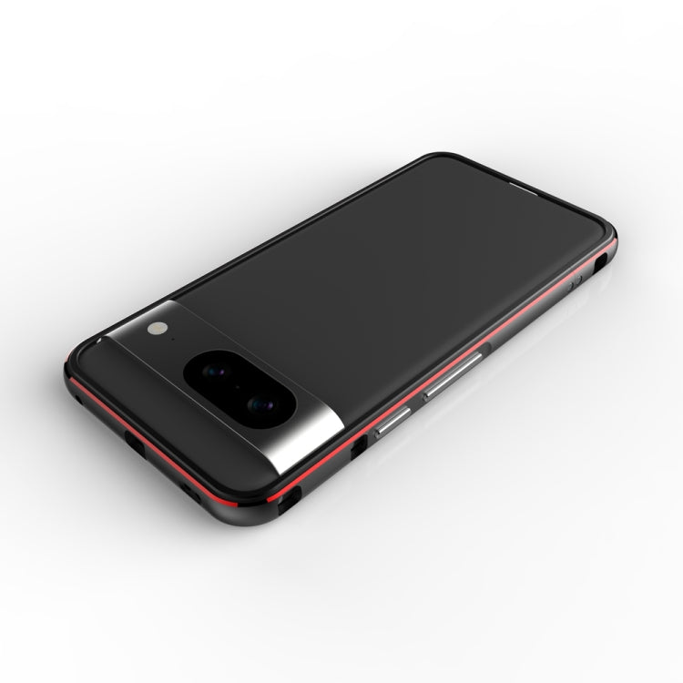 For Google Pixel 8 Aurora Series Metal Frame Phone Case(Black Silver) - Google Cases by PMC TechLife | Online Shopping South Africa | PMC TechLife | Buy Now Pay Later Mobicred