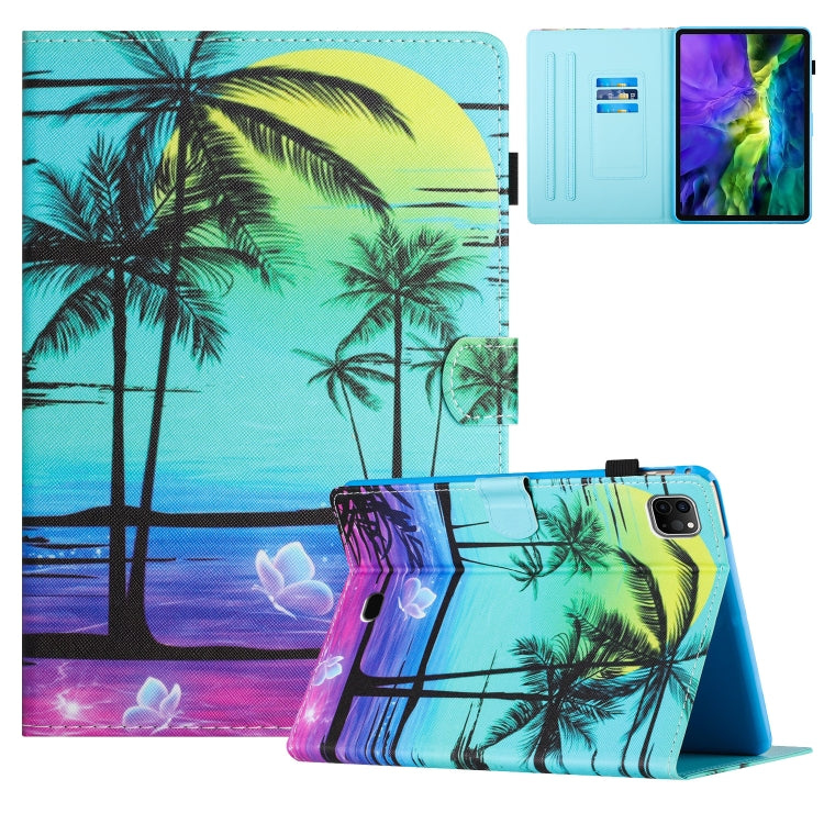 For iPad Pro 11 2024 Colored Drawing Stitching Leather Tablet Smart Case(Coconut Tree) - iPad Pro 11 2024 Cases by PMC Jewellery | Online Shopping South Africa | PMC Jewellery | Buy Now Pay Later Mobicred