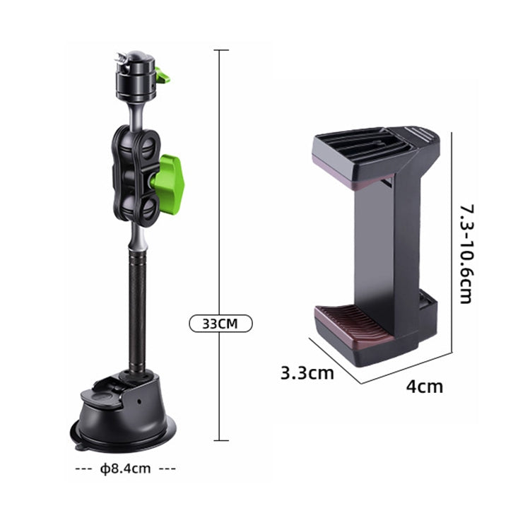 Single Suction Cup Pea Clamp Arm Holder 33cm with Elastic Phone Clamp - Car Holders by PMC TechLife | Online Shopping South Africa | PMC TechLife | Buy Now Pay Later Mobicred