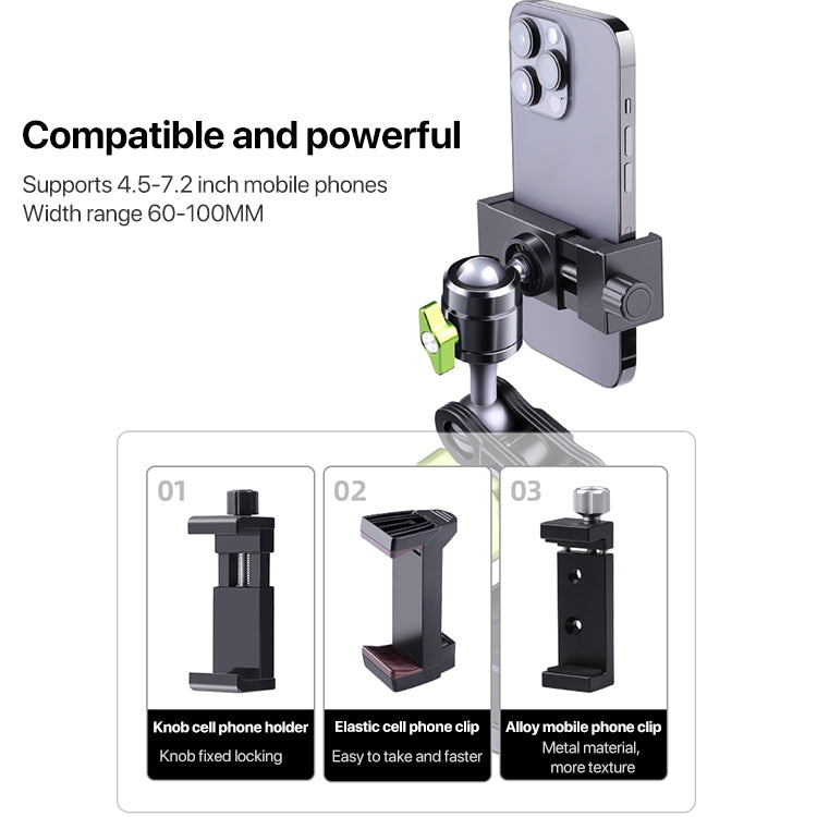 Single Suction Cup Pea Clamp Arm Holder 33cm with Elastic Phone Clamp - Car Holders by PMC TechLife | Online Shopping South Africa | PMC TechLife | Buy Now Pay Later Mobicred