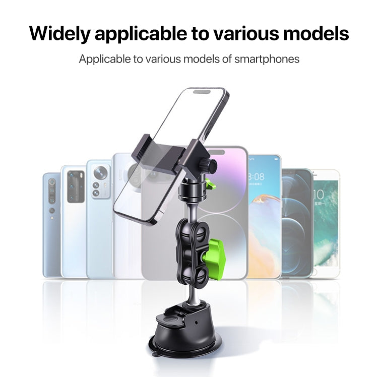 Single Suction Cup Pea Clamp Arm Holder 33cm with Elastic Phone Clamp - Car Holders by PMC TechLife | Online Shopping South Africa | PMC TechLife | Buy Now Pay Later Mobicred