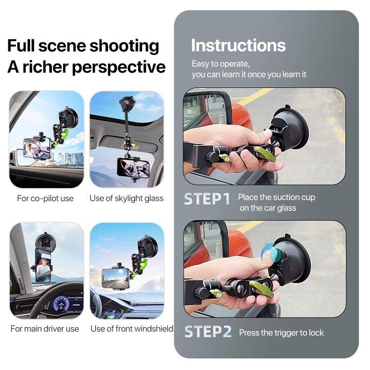 Single Suction Cup Pea Clamp Arm Holder 33cm with Elastic Phone Clamp - Car Holders by PMC TechLife | Online Shopping South Africa | PMC TechLife | Buy Now Pay Later Mobicred