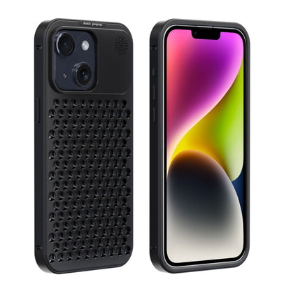 For iPhone 14 R-JUST RJ58 Aromatherapy Metal Cooling Phone Case(Black) - iPhone 14 Cases by R-JUST | Online Shopping South Africa | PMC Jewellery