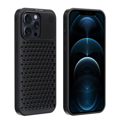 For iPhone 12 Pro Max R-JUST RJ58 Aromatherapy Metal Cooling Phone Case(Black) - iPhone 12 Pro Max Cases by R-JUST | Online Shopping South Africa | PMC Jewellery | Buy Now Pay Later Mobicred