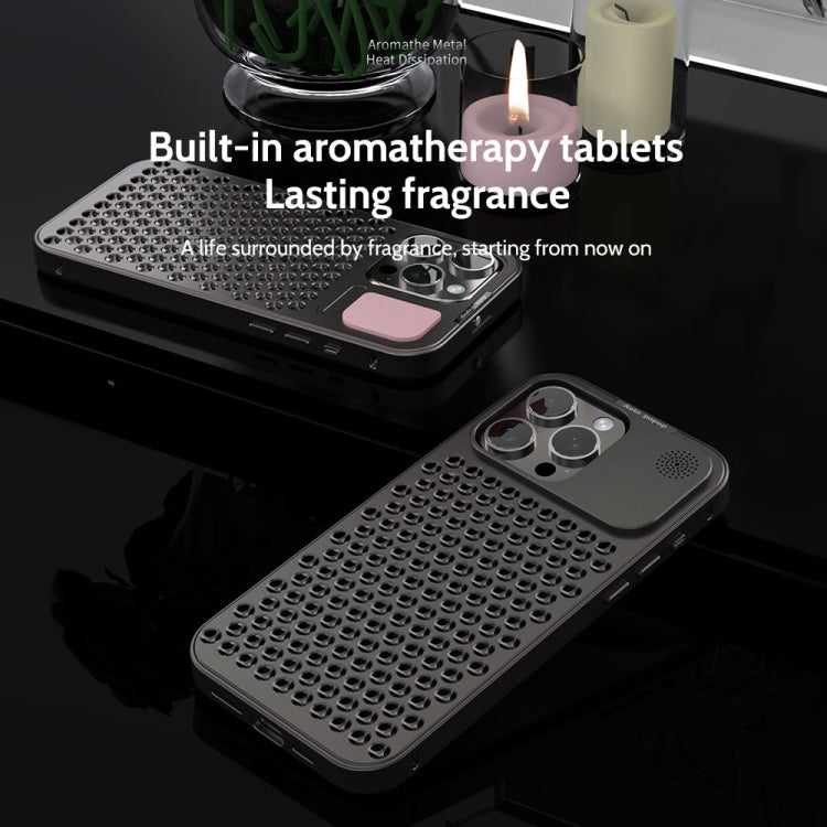 For iPhone 13 R-JUST RJ58 Aromatherapy Metal Cooling Phone Case(Black) - iPhone 13 Cases by R-JUST | Online Shopping South Africa | PMC Jewellery