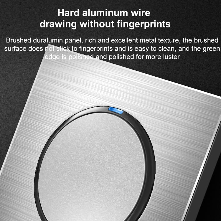 86mm Gray Aluminum Wire Drawing LED Switch Panel, Style:Telephone-Computer Socket - Switch by PMC Jewellery | Online Shopping South Africa | PMC Jewellery | Buy Now Pay Later Mobicred