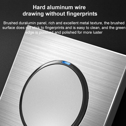 86mm Gray Aluminum Wire Drawing LED Switch Panel, Style:Telephone-Computer Socket - Switch by PMC Jewellery | Online Shopping South Africa | PMC Jewellery | Buy Now Pay Later Mobicred