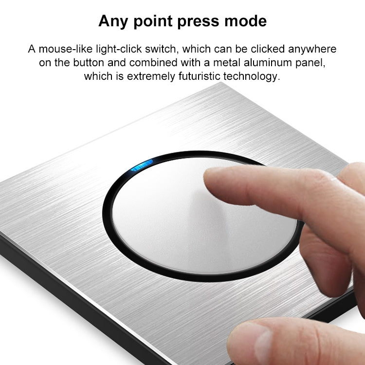 86mm Gray Aluminum Wire Drawing LED Switch Panel, Style:Five-hole USB Socket - free shipping - PMC Jewellery - Order now!