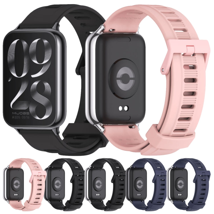 For Xiaomi Smart Band 9 Pro / 8 Pro Mijobs Flat Hole Breathable Silicone Watch Band(Midnight Blue+Silver) - free shipping - PMc TechLife - Order now!