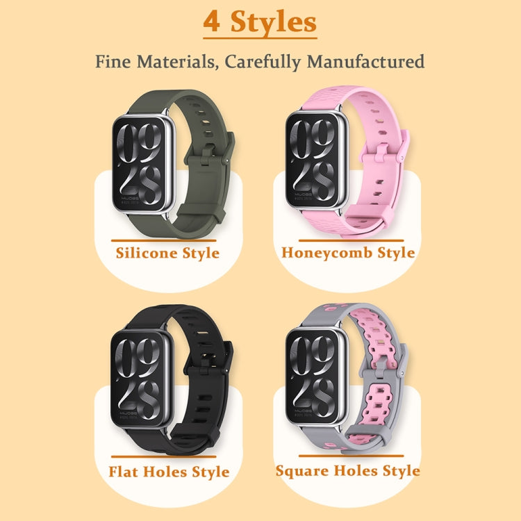 For Xiaomi Smart Band 9 Pro / 8 Pro Mijobs Flat Hole Breathable Silicone Watch Band(Black+Silver) - free shipping - PMc TechLife - Order now!