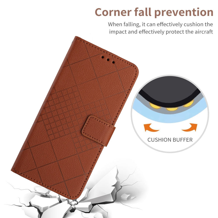 For iPhone 16 Pro Rhombic Grid Texture Leather Phone Case(Brown) - free shipping - PMC TechLife - Order now!