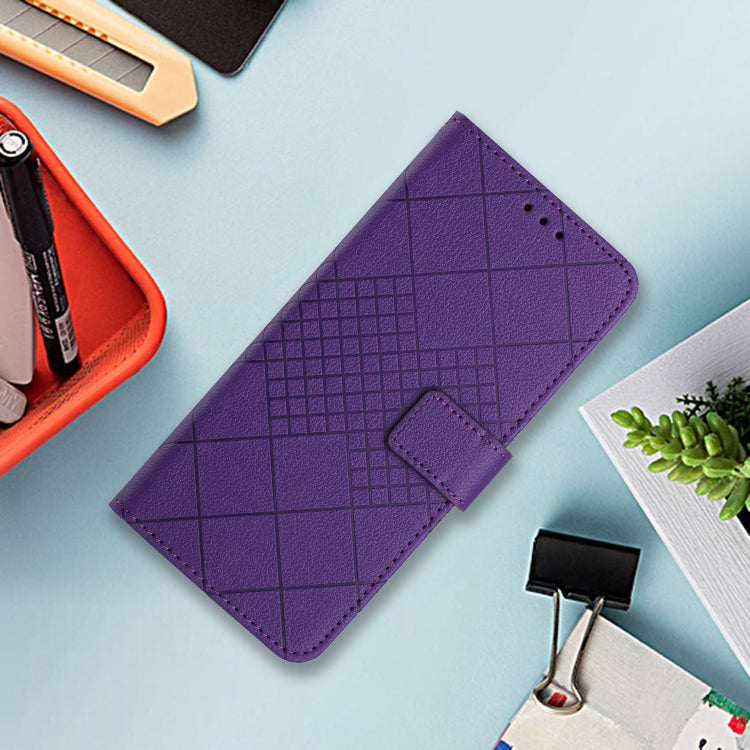 For Honor 200 Lite Rhombic Grid Texture Leather Phone Case(Purple) - Honor Cases by PMC TechLife | Online Shopping South Africa | PMC TechLife | Buy Now Pay Later Mobicred