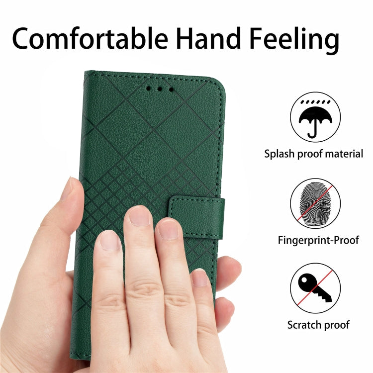 For Google Pixel 9 Rhombic Grid Texture Leather Phone Case(Green) - Google Cases by PMC TechLife | Online Shopping South Africa | PMC TechLife | Buy Now Pay Later Mobicred