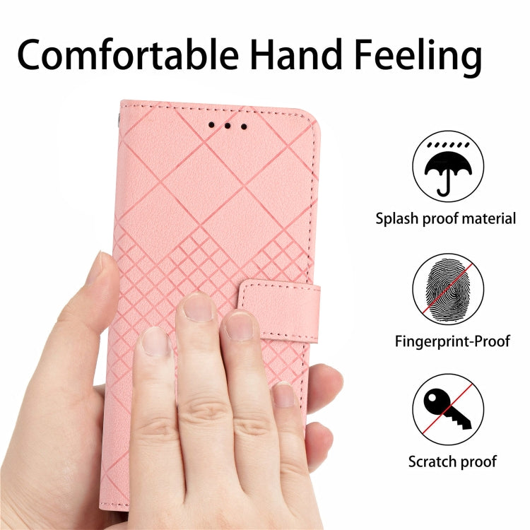 For Google Pixel 9 Rhombic Grid Texture Leather Phone Case(Pink) - Google Cases by PMC TechLife | Online Shopping South Africa | PMC TechLife | Buy Now Pay Later Mobicred
