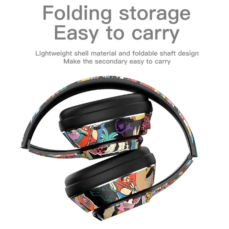 L750 3 in 1 RGB Graffiti Pattern Wireless Gaming Noise Reduction Headset(Black) - Headset & Headphone by PMC Jewellery | Online Shopping South Africa | PMC Jewellery
