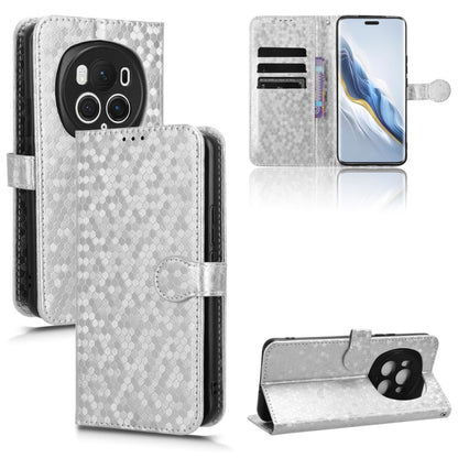 For Honor Magic6 Pro Honeycomb Dot Texture Leather Phone Case(Silver) - Honor Cases by PMC Jewellery | Online Shopping South Africa | PMC Jewellery | Buy Now Pay Later Mobicred