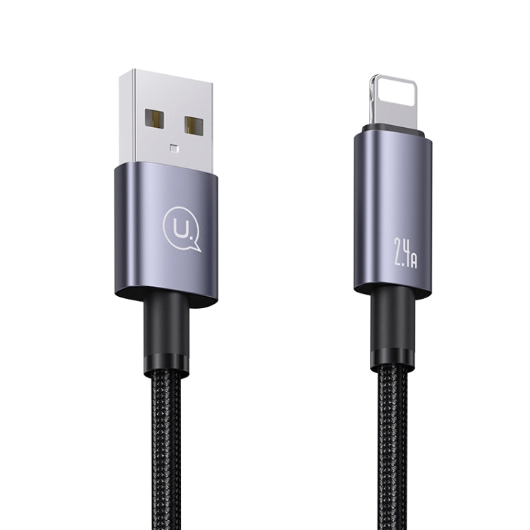 USAMS US-SJ667 USB To 8 Pin 2.4A Fast Charge Data Cable, Length: 1.2m(Black) - Normal Style Cable by USAMS | Online Shopping South Africa | PMC Jewellery | Buy Now Pay Later Mobicred