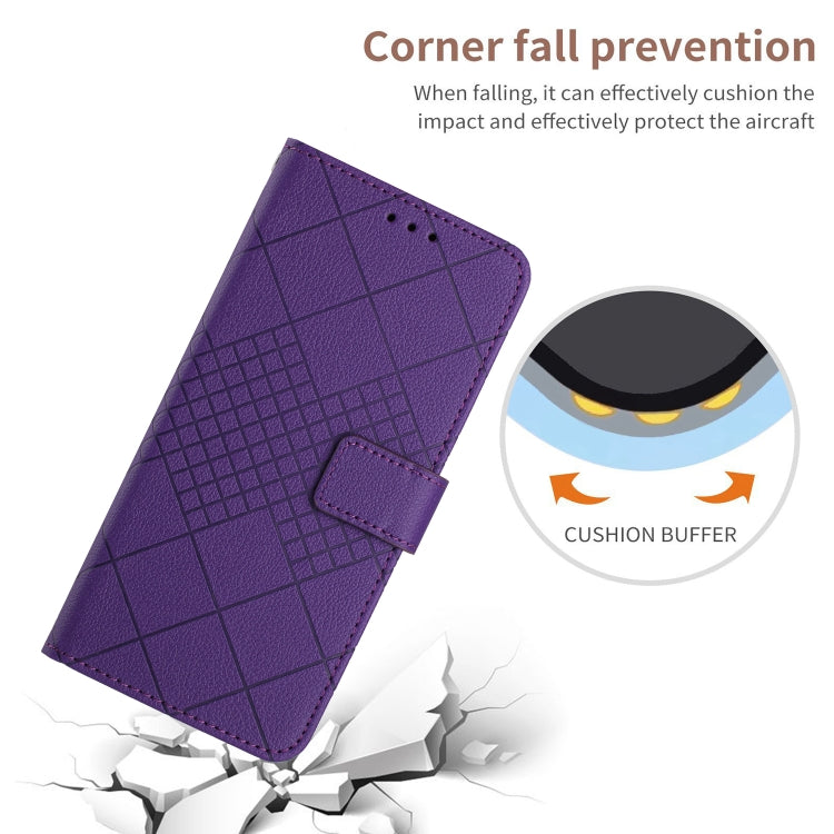 For Xiaomi Redmi 13C 4G Rhombic Grid Texture Leather Phone Case(Purple) - 13C Cases by PMC TechLife | Online Shopping South Africa | PMC TechLife