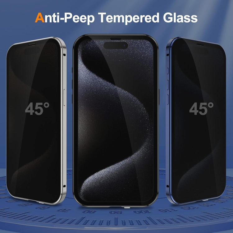 For iPhone 16 Plus Anti-peeping Magnetic Double-sided Tempered Glass Phone Case(Black) - iPhone 16 Plus Cases by PMC Jewellery | Online Shopping South Africa | PMC Jewellery | Buy Now Pay Later Mobicred