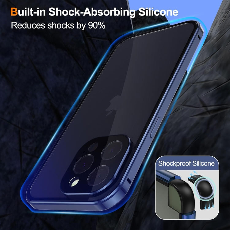 For iPhone 16 Pro Anti-peeping Magnetic Double-sided Tempered Glass Phone Case(Silver) - iPhone 16 Pro Cases by PMC Jewellery | Online Shopping South Africa | PMC Jewellery | Buy Now Pay Later Mobicred