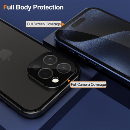 For iPhone 16 Plus Anti-peeping Magnetic Double-sided Tempered Glass Phone Case(Black) - iPhone 16 Plus Cases by PMC Jewellery | Online Shopping South Africa | PMC Jewellery | Buy Now Pay Later Mobicred