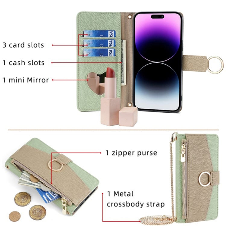 For Tecno Camon 20 Pro 5G Crossbody Litchi Texture Leather Phone Case(Green) - Tecno Cases by PMC TechLife | Online Shopping South Africa | PMC TechLife | Buy Now Pay Later Mobicred