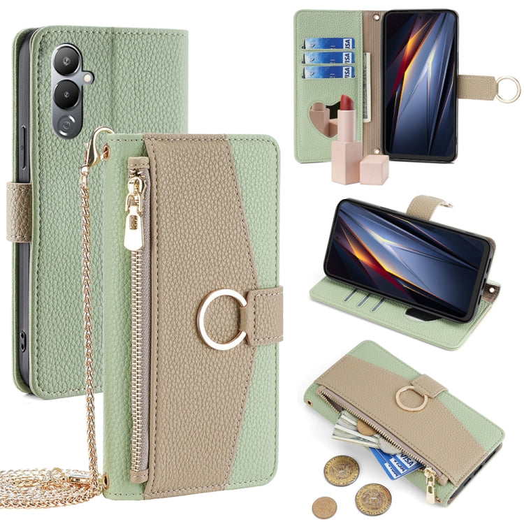 For Tecno Pova 4 Crossbody Litchi Texture Leather Phone Case(Green) - Tecno Cases by PMC TechLife | Online Shopping South Africa | PMC TechLife | Buy Now Pay Later Mobicred