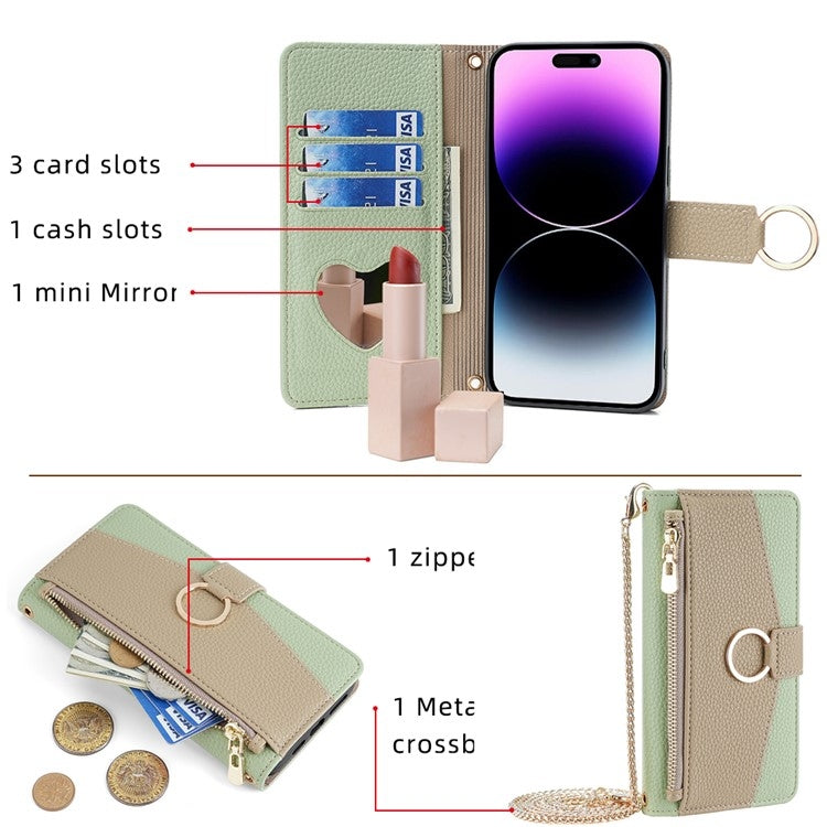 For Nokia C300 4G Crossbody Litchi Texture Leather Phone Case(Green) - Nokia Cases by PMC TechLife | Online Shopping South Africa | PMC TechLife | Buy Now Pay Later Mobicred