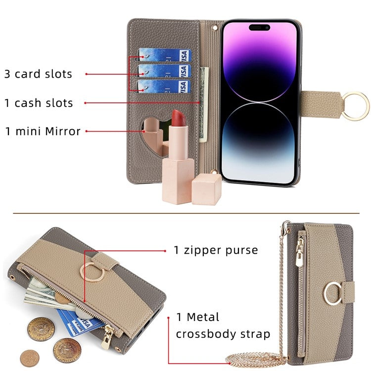 For Nokia C10 / C20 Crossbody Litchi Texture Leather Phone Case(Grey) - Nokia Cases by PMC TechLife | Online Shopping South Africa | PMC TechLife | Buy Now Pay Later Mobicred