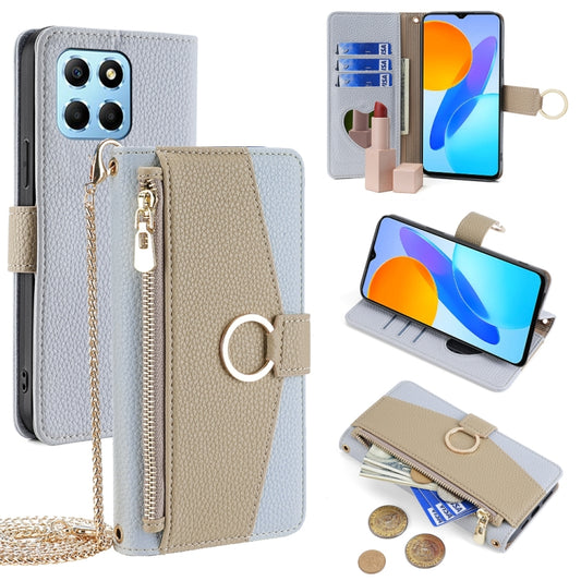 For Honor X8 5G / X6 Crossbody Litchi Texture Leather Phone Case(Blue) - Honor Cases by PMC Jewellery | Online Shopping South Africa | PMC Jewellery | Buy Now Pay Later Mobicred