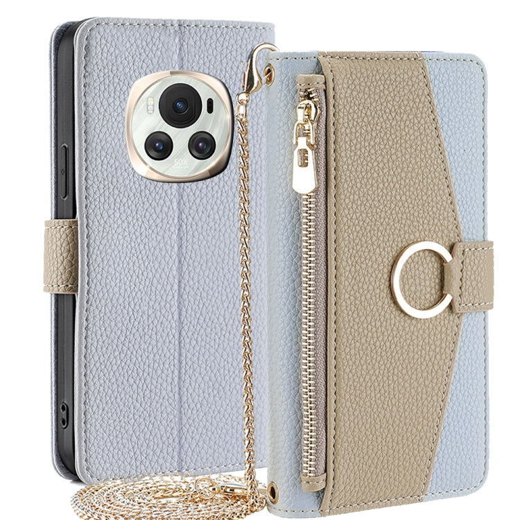 For Honor Magic6 5G Crossbody Litchi Texture Leather Phone Case(Blue) - Honor Cases by PMC TechLife | Online Shopping South Africa | PMC TechLife | Buy Now Pay Later Mobicred