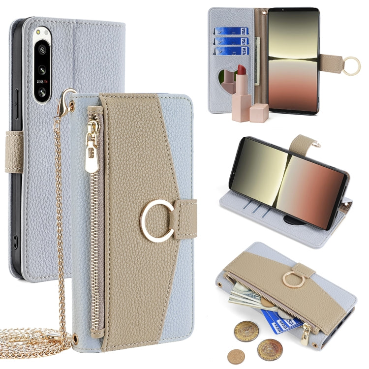 For Sony Xperia 5 IV Crossbody Litchi Texture Leather Phone Case(Blue) - free shipping - PMC TechLife - Order now!