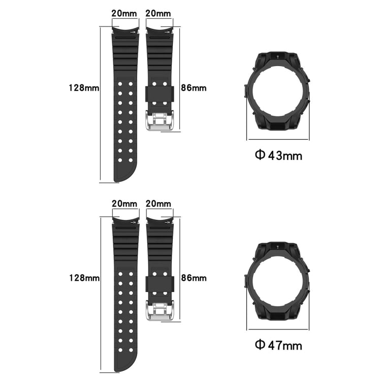 For Samsung Galaxy Watch 6 40mm Armor Silicone Watch Band + Watch Case Set(Blue) - Watch Bands by PMC TechLife | Online Shopping South Africa | PMC TechLife