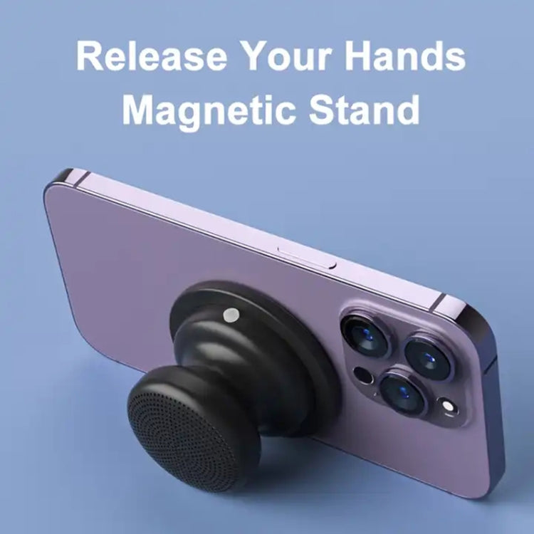 EWA A117 Portable Mini Magnetic Phone Holder Bluetooth Metal Speaker(Black) - free shipping - PMC Jewellery - Order now!