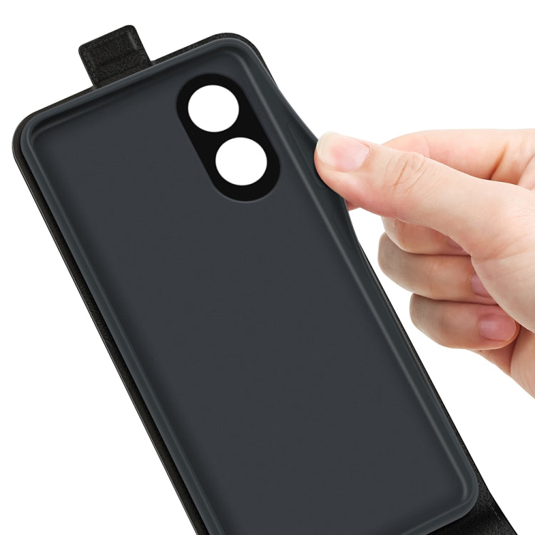 For OPPO A58 4G R64 Texture Single Vertical Flip Leather Phone Case(Black) - OPPO Cases by PMC TechLife | Online Shopping South Africa | PMC TechLife | Buy Now Pay Later Mobicred