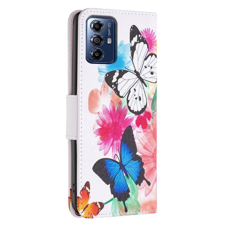 For Motorola Moto G Play 2024 Colored Drawing Pattern Leather Phone Case(Butterflies) - free shipping - PMC Jewellery - Order now!