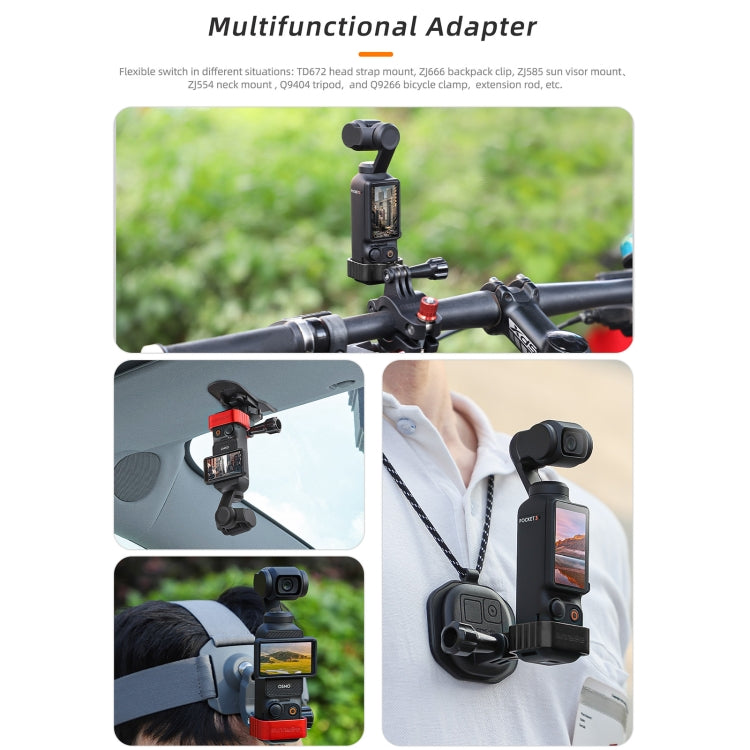 For DJI OSMO Pocket 3 Metal Expansion Bracket Adapter Frame Holder with Screw(Red) - Mount & Holder by Sunnylife | Online Shopping South Africa | PMC TechLife | Buy Now Pay Later Mobicred