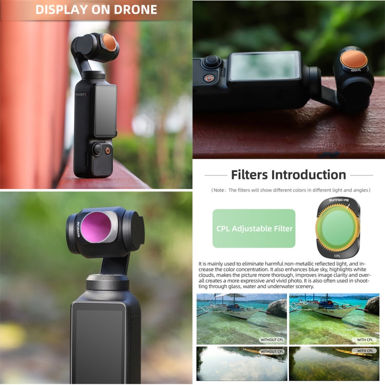 For DJI OSMO Pocket 3 Sunnylife Camera Lens Filter, Filter:ND64PL - Lens Accessories by Sunnylife | Online Shopping South Africa | PMC Jewellery | Buy Now Pay Later Mobicred