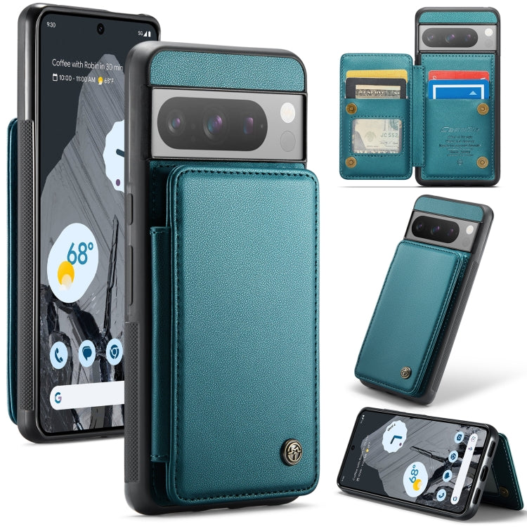 For Google Pixel 8 Pro CaseMe C22 Card Slots Holder RFID Anti-theft Phone Case(Blue Green) - Google Cases by CaseMe | Online Shopping South Africa | PMC Jewellery | Buy Now Pay Later Mobicred