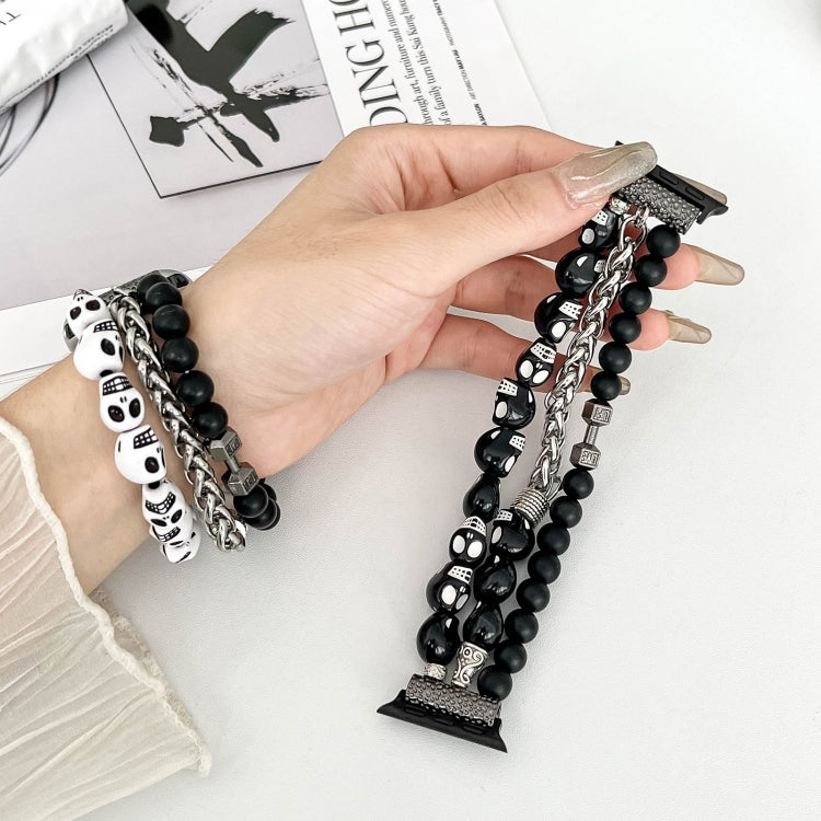 For Apple Watch Ultra 2 49mm Skull Beaded Watch Band(White) - Watch Bands by PMC TechLife | Online Shopping South Africa | PMC TechLife