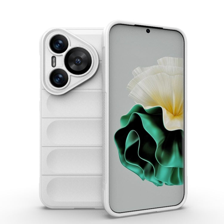For Huawei Pura 70 Magic Shield TPU + Flannel Phone Case(White) - Huawei Cases by PMC TechLife | Online Shopping South Africa | PMC TechLife | Buy Now Pay Later Mobicred