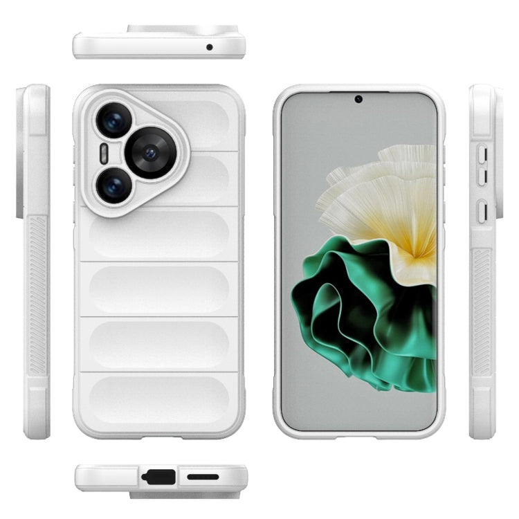 For Huawei Pura 70 Magic Shield TPU + Flannel Phone Case(White) - Huawei Cases by PMC Jewellery | Online Shopping South Africa | PMC Jewellery | Buy Now Pay Later Mobicred