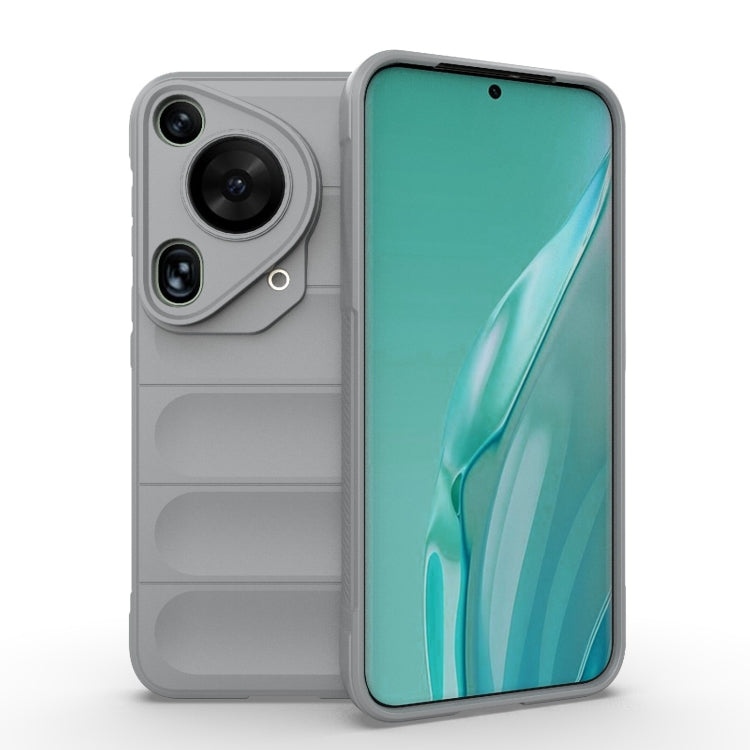 For Huawei Pura 70 Ultra Magic Shield TPU + Flannel Phone Case(Grey) - Huawei Cases by PMC Jewellery | Online Shopping South Africa | PMC Jewellery | Buy Now Pay Later Mobicred