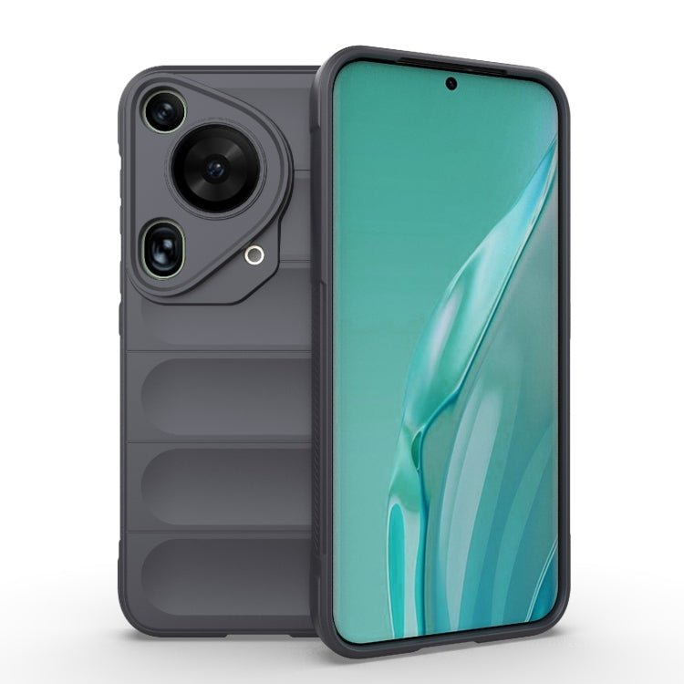 For Huawei Pura 70 Ultra Magic Shield TPU + Flannel Phone Case(Dark Grey) - Huawei Cases by PMC Jewellery | Online Shopping South Africa | PMC Jewellery | Buy Now Pay Later Mobicred