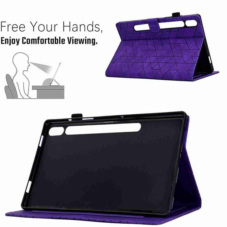 For Samsung Galaxy Tab S9 Rhombus TPU Smart Leather Tablet Case(Purple) - Galaxy Tab S9 Cases by PMC Jewellery | Online Shopping South Africa | PMC Jewellery | Buy Now Pay Later Mobicred