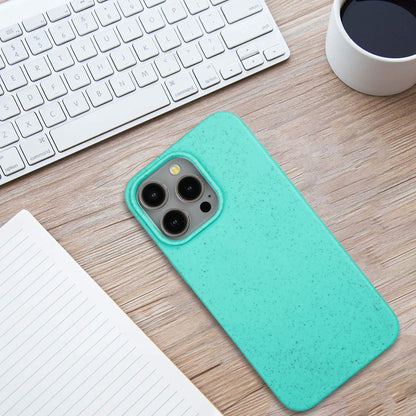 For iPhone 15 Pro Max Wheat MagSafe Magnetic Straw Material + TPU Phone Case(Green) - iPhone 15 Pro Max Cases by PMC Jewellery | Online Shopping South Africa | PMC Jewellery