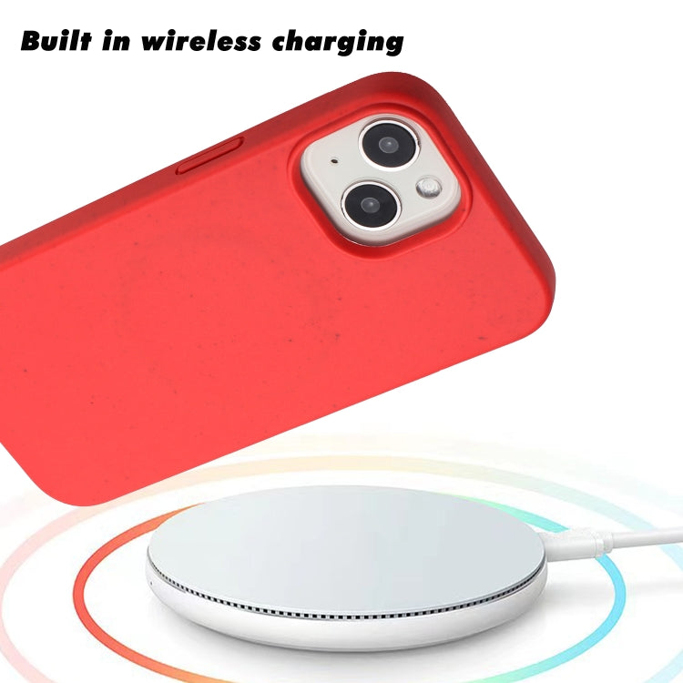 For iPhone 15 Wheat MagSafe Magnetic Straw Material + TPU Phone Case(Red) - iPhone 15 Cases by PMC TechLife | Online Shopping South Africa | PMC TechLife