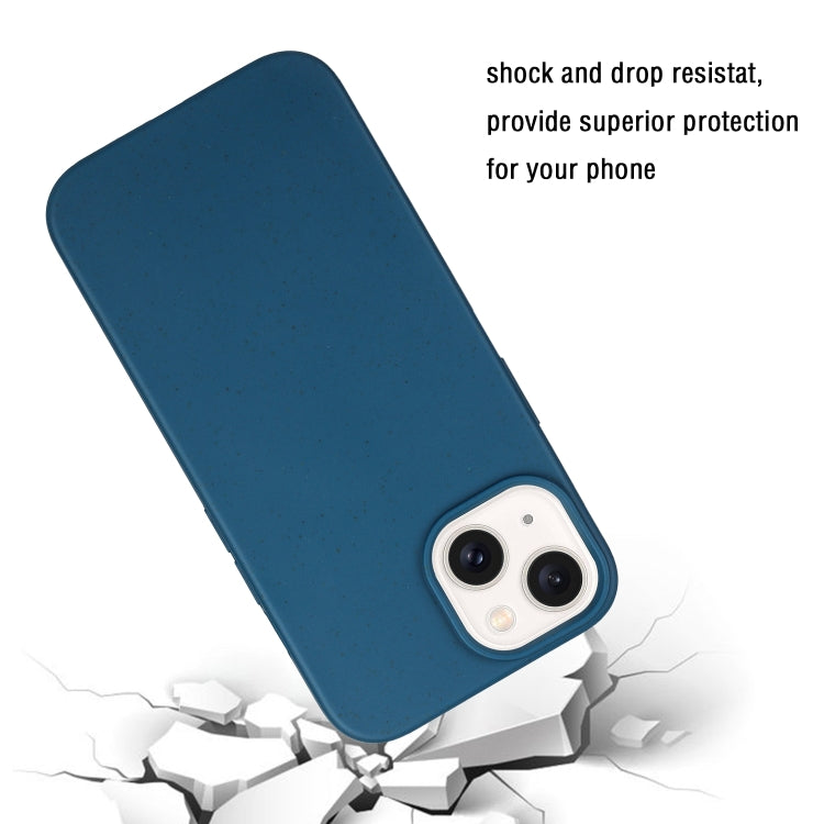For iPhone 14 Plus Wheat MagSafe Magnetic Straw Material + TPU Phone Case(Blue) - iPhone 14 Plus Cases by PMC TechLife | Online Shopping South Africa | PMC TechLife